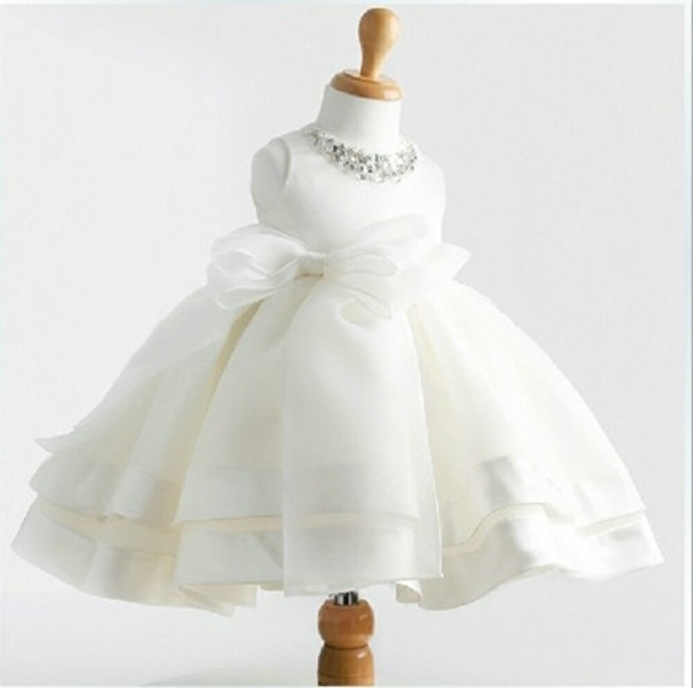 ✤宜家✤時尚可愛寶寶紗裙禮服洋裝 過年服裝 白色蓬蓬裙2