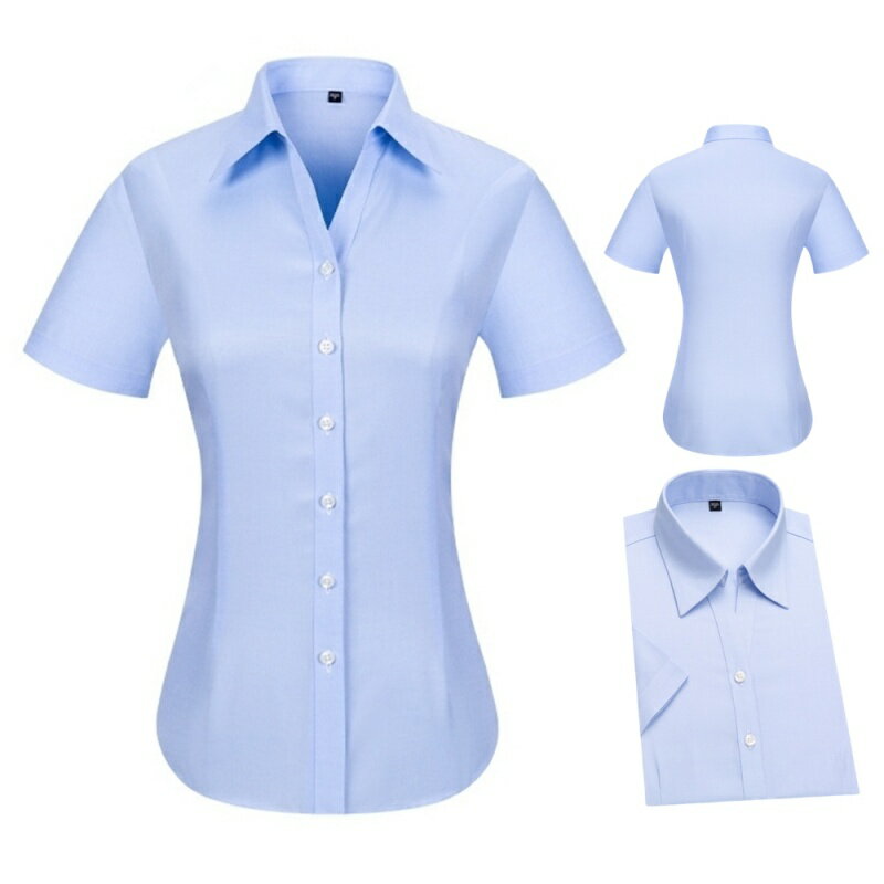 現貨+預購 女短袖襯衫高級白襯衫西裝外套休閒女上衣-都市休閒單排扣修身女裝74lb2【獨家進口】【米蘭精品】