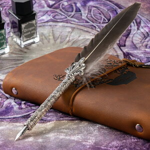 女巫魔法儀式專用羽毛筆復古歐式英倫蘸水鋼筆龍血墨筆