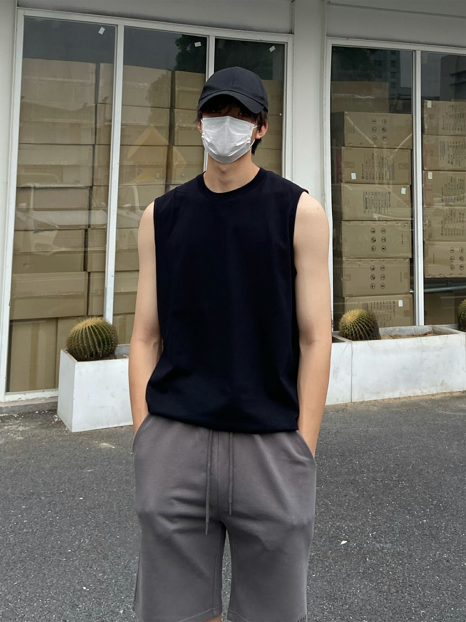 夏季新款 簡約背心運動純色背心男士夏季無袖寬松潮牌健身新疆棉製坎肩籃球T恤馬甲【MJ23294】