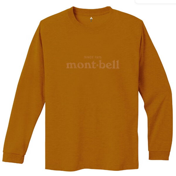 日本【Montbell】WIC LS EMBOSSED LOGO 浮雕長袖排汗衣 (咖/藍紫)