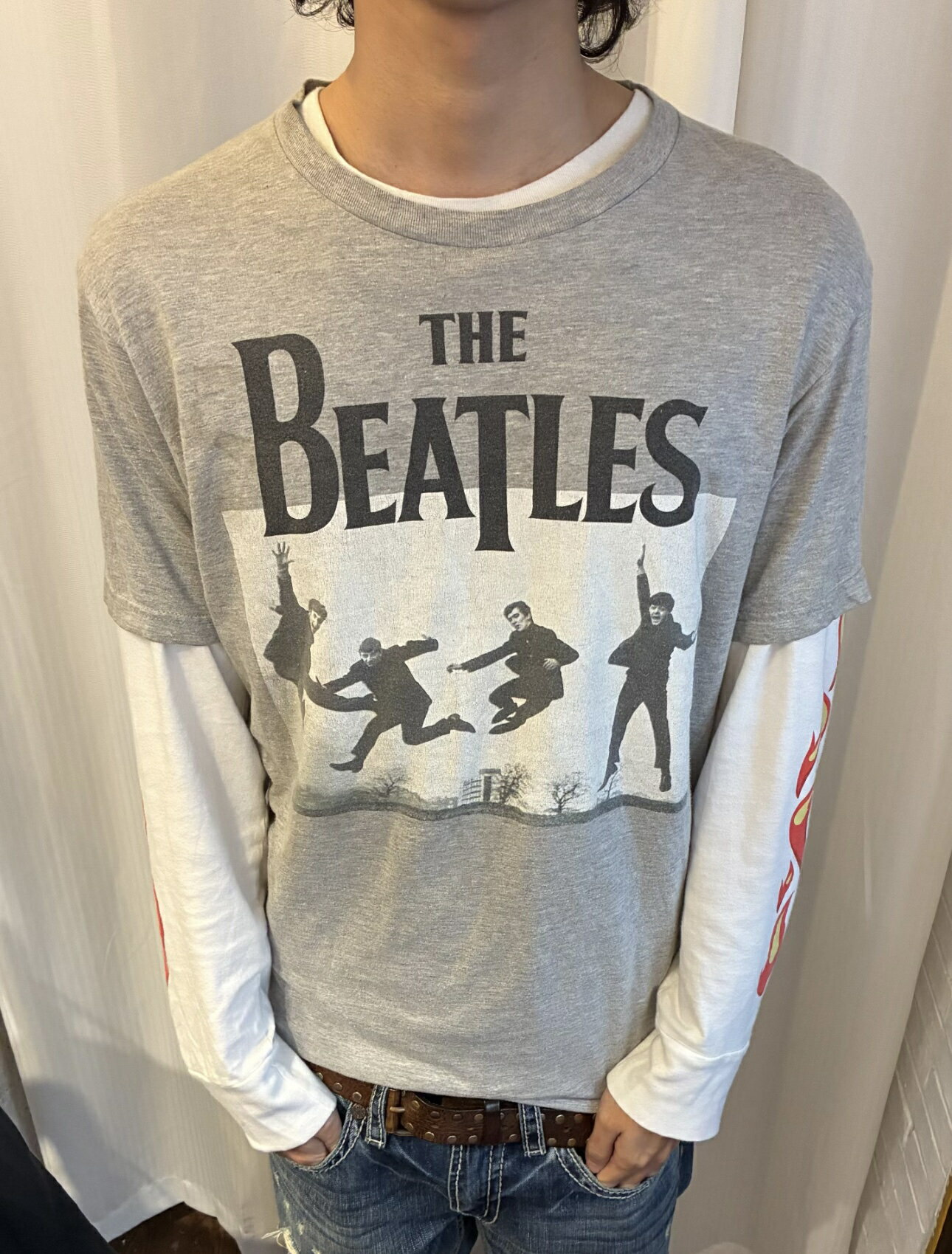 （夏日禮物）Vintage做舊短袖t恤 The Beatles vintage披頭士樂隊
