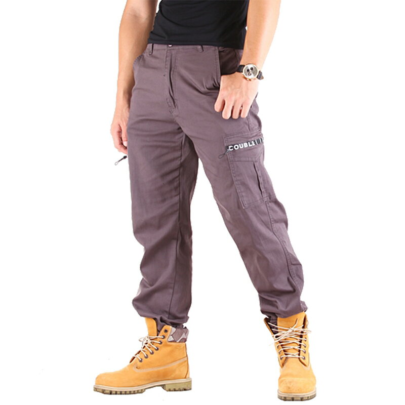 潮流修身工作褲 拉鍊式大側袋 高彈力 透氣 兩色【CS衣舖】#9120 1