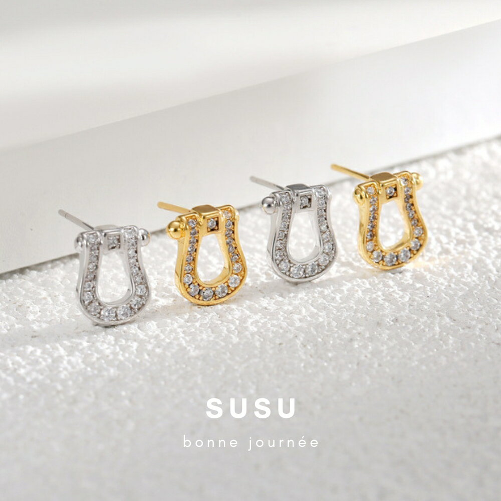 SU SU︱馬蹄扣耳環❤️事業 招財 人緣 工作 健康 紓壓 水晶 飾品 耳環 項鍊 手鍊 現貨 穿搭 百搭 時尚