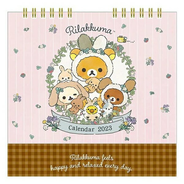 【震撼精品百貨】2023年 掛曆/年曆/手帳~Rilakkuma San-X 拉拉熊懶懶熊 2023線圈桌曆-粉兔年*81480