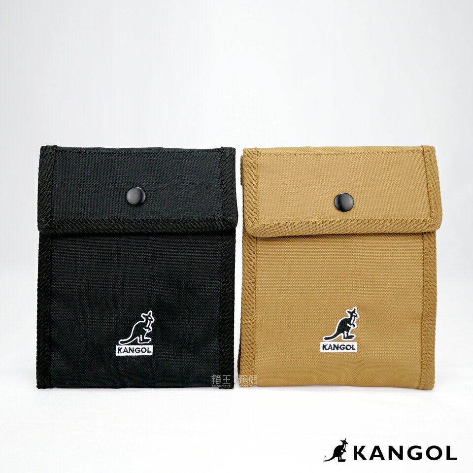 KANGOL 袋鼠 貼身包 掛脖包 隨身小包 側背包 斜背包 6055301620 (黑/卡及)