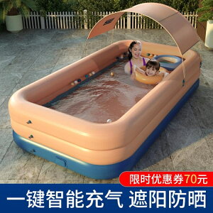 充氣泳池 超大號兒童充氣游泳池家用成人家庭洗澡池小孩寶寶加厚嬰兒游泳桶