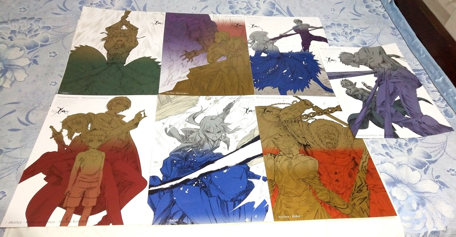 【日版原版】Fate/Zero 周邊 藍光特典原畫風線稿海報2彈 全套7種