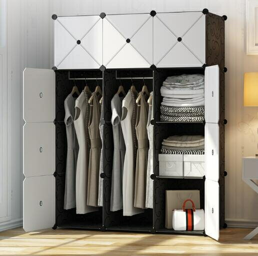 衣櫃 衣柜簡易組裝現代簡約出租房臥室家用掛收納柜子塑料儲物柜布衣櫥TW