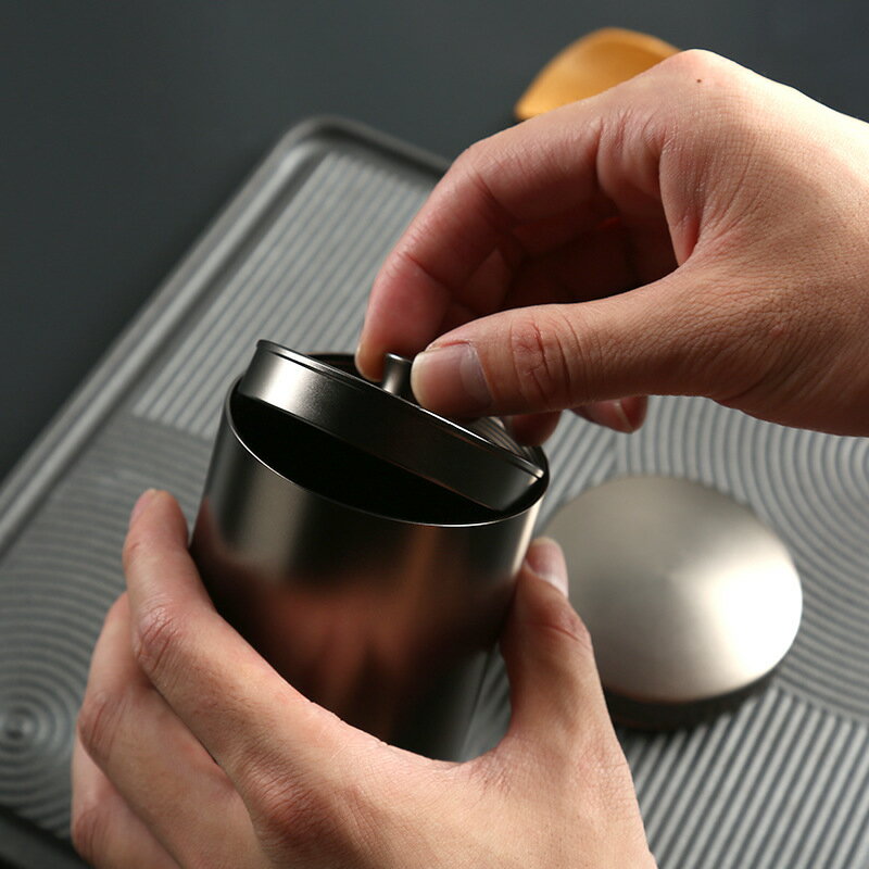 RI0T大號精品金屬茶葉罐家用錘紋密封茶罐茶葉盒儲茶罐茶葉收納盒