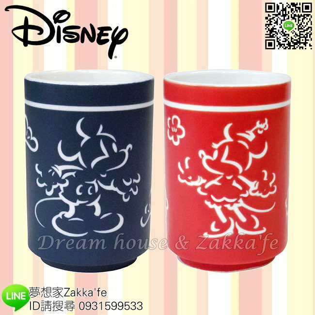 日本進口 Disney 迪士尼 米奇/米妮 陶瓷 湯吞/對杯/茶杯 《 2款一組 》 ★ 日本製 ★ 夢想家精品家飾