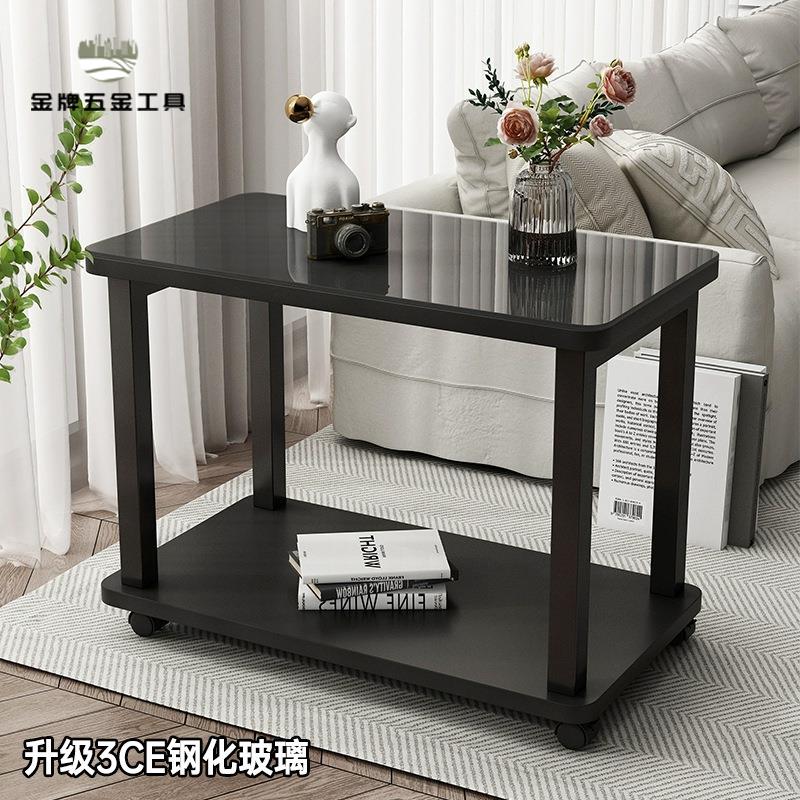 廠家直銷 茶幾 茶臺 茶邊櫃 茶幾客廳家用小戶型邊幾可移動小茶幾沙發邊櫃客廳鋼化玻璃小桌子 工廠現貨 八折下殺wy4