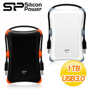 〈商品編號：M20569686〉   Silicon Power A30 軍規防震HDD 1TB 2.5＂U3 外接式硬碟 黑 白 兩色