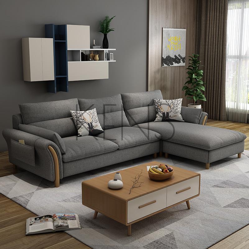 【KENS】沙發 沙發椅 北歐布藝沙發現代簡約乳膠小戶型組合客廳轉角sofa整裝三人位沙發