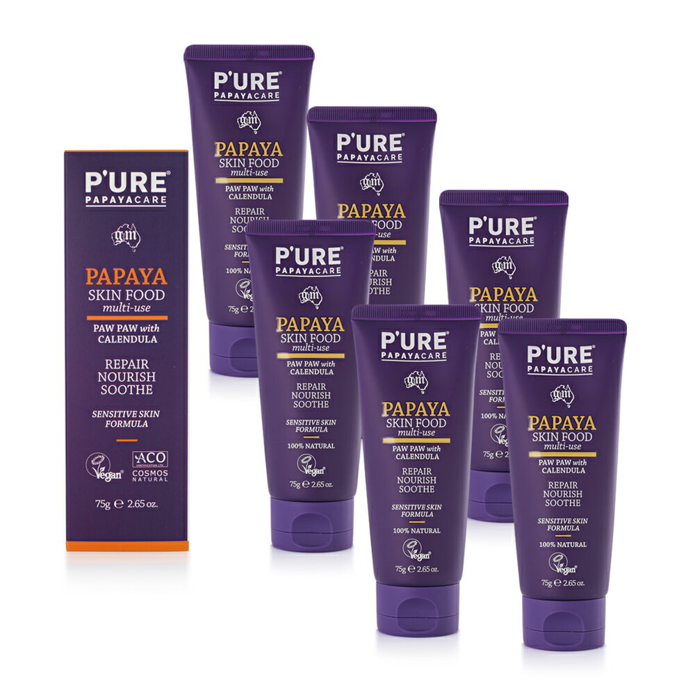 【澳洲 Pure Papayacare-即期品】木瓜軟膏含金盞花 2024年2月到期(6入組 75g/條)