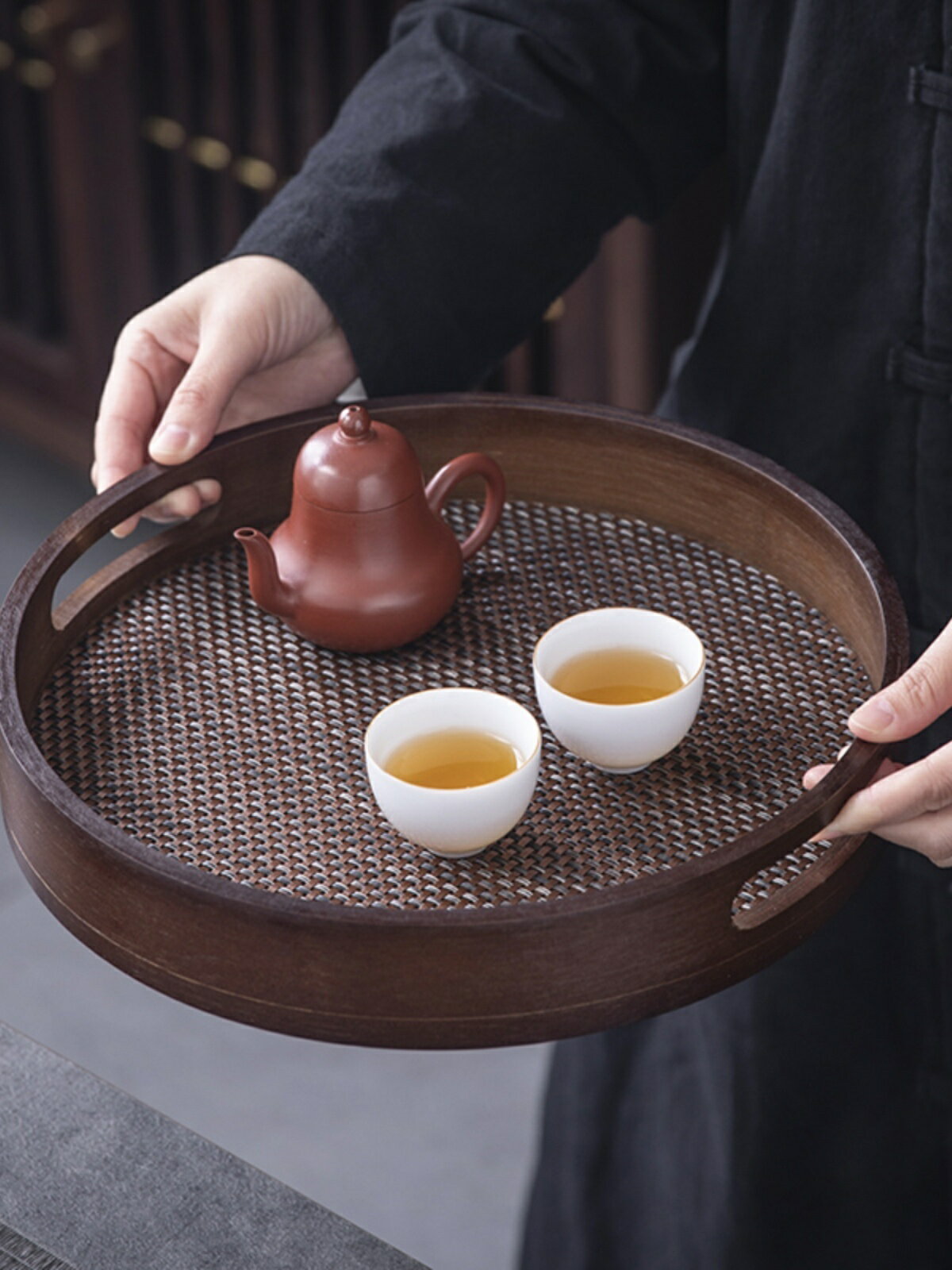 木質託盤 高檔咖啡託盤復古胡桃木茶具茶盤茶杯出菜家用客廳茶幾杯子點心盤