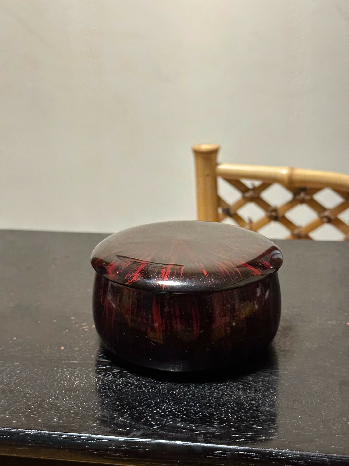 日本中古迴流實木一木挖金犁地大漆工藝大號茶棗 緊實蓋迷你茶葉
