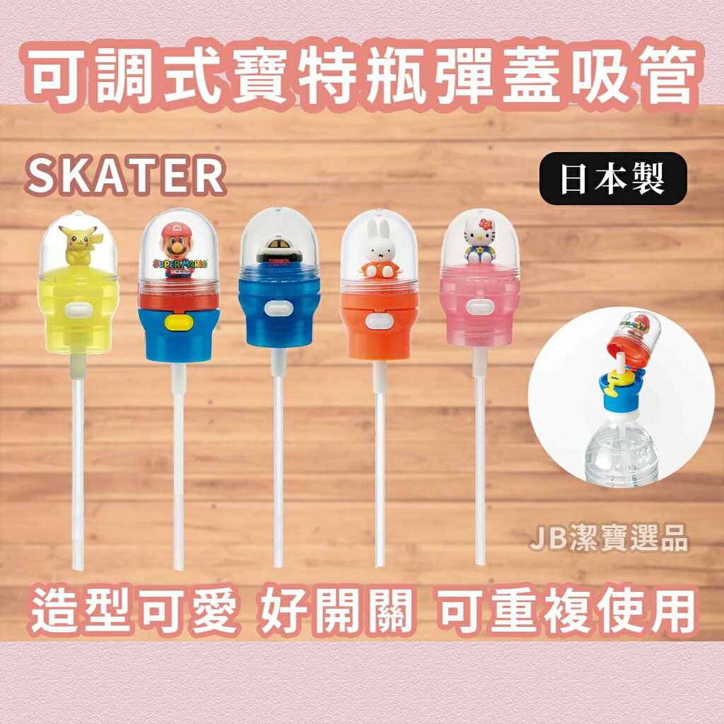 日本 SKATER 寶特瓶環保吸管 共6款 重複使用 米菲 米妮 馬力歐 皮卡丘 凱蒂貓 替換吸管 開學 B1