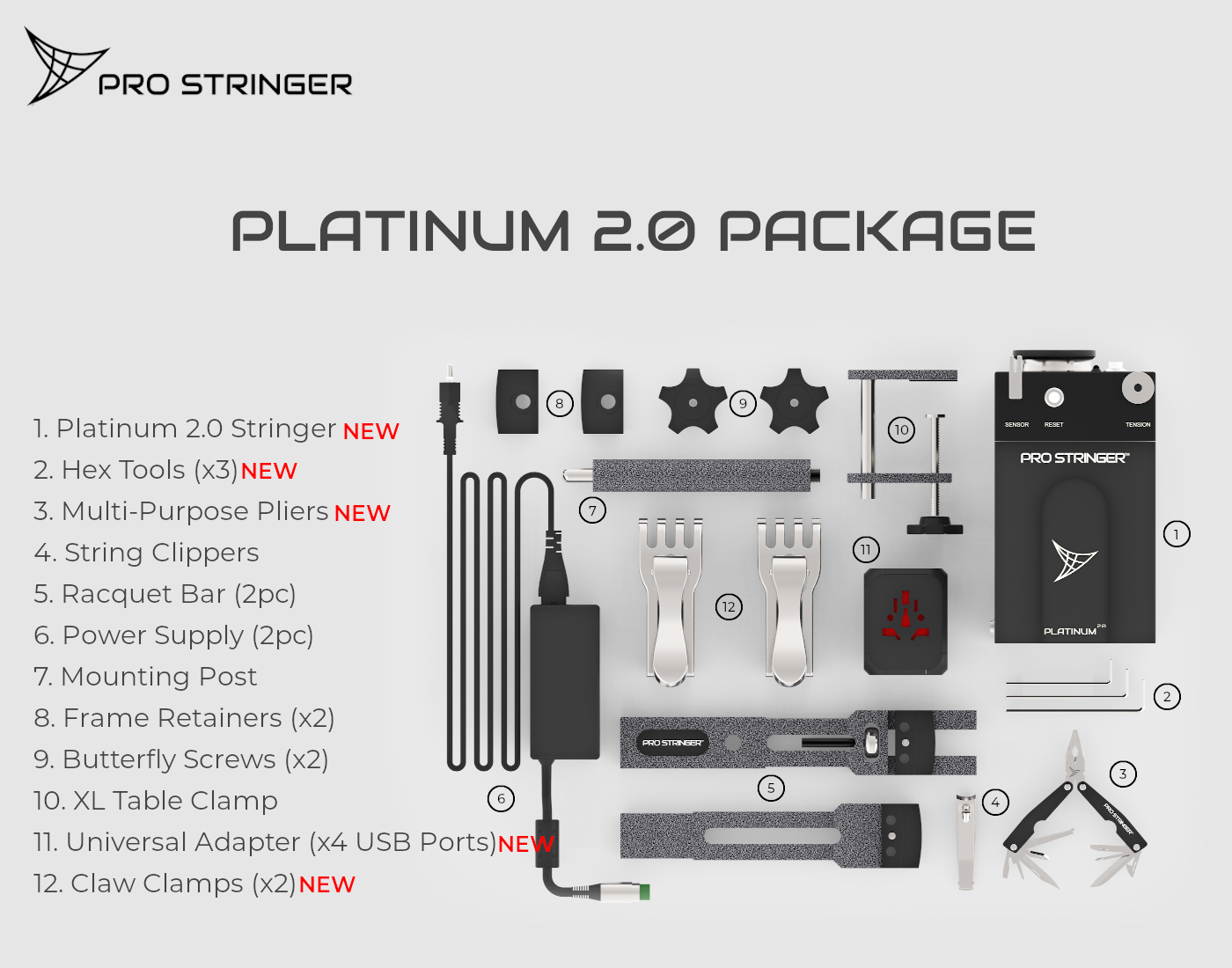 Platinum 2.0  Pro Stringer Stringing Machine - Tennis ayMάu 1