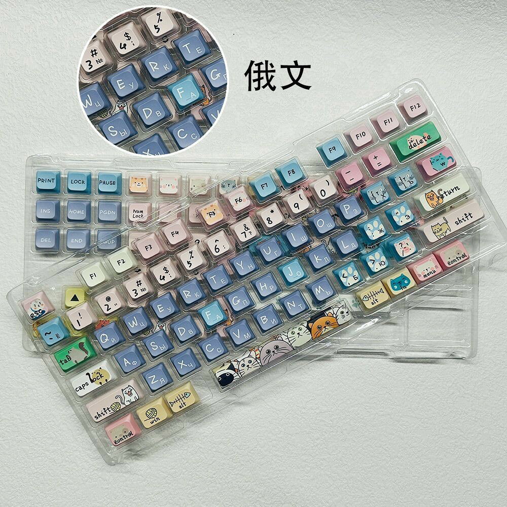貓咪老鼠鍵帽PBT材質XDA/MOA高度全五面熱升華工藝手感圓潤球鍵帽