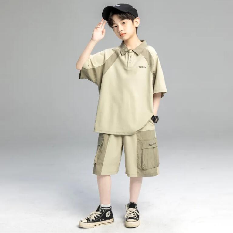 男童夏季套裝2024新款夏裝中大童兒童洋氣男孩夏款運動服【步行者戶外生活館】P