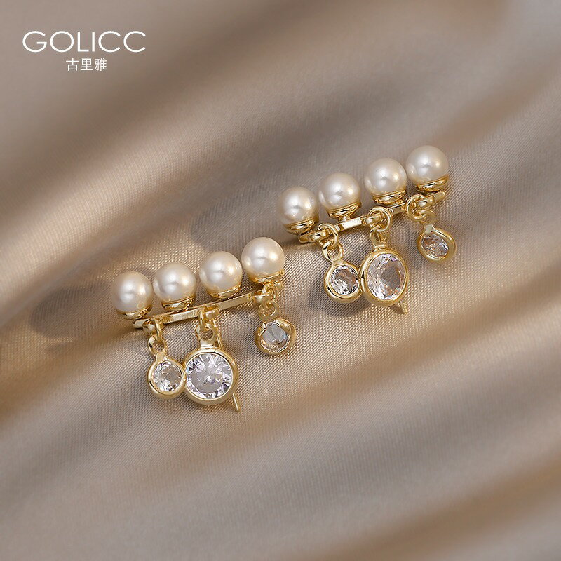 珍珠流蘇耳環女925純銀針氣質小眾設計高級感耳釘夏季精致耳飾品