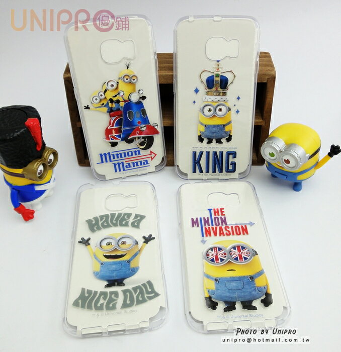 【UNIPRO】三星 S6 Edge 小兵 Minions 正版授權 BOB TPU透明手機殼 保護套 G9250