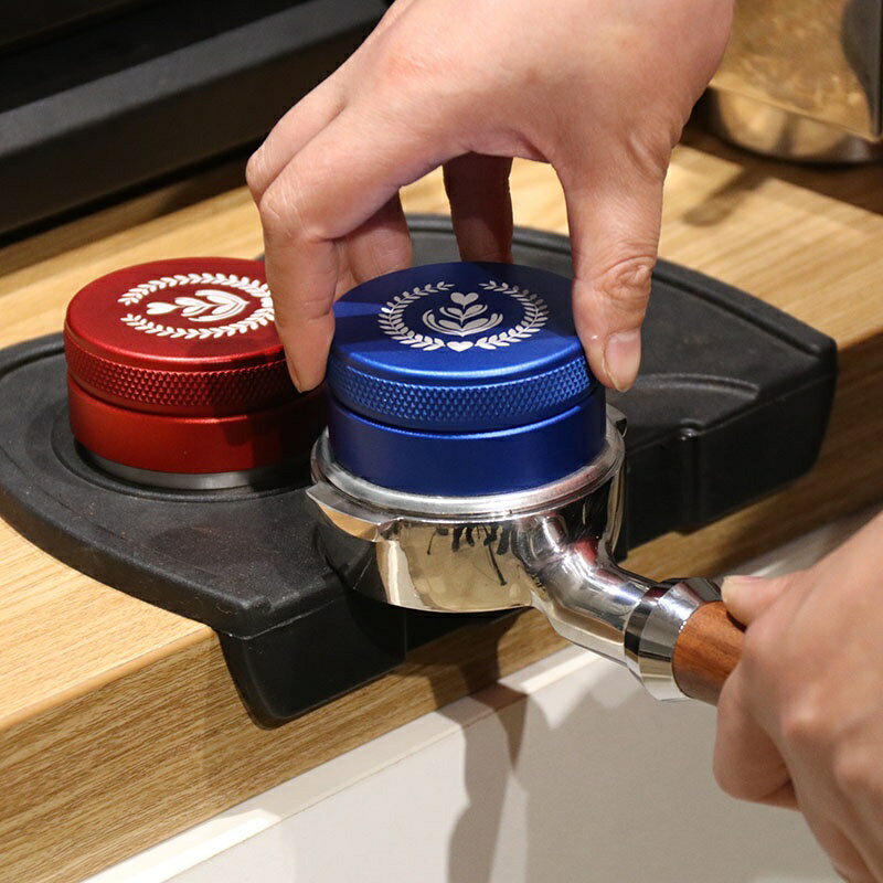 咖啡布粉器可調整高度四槳式平粉器 不鏽鋼58.35mm實木壓粉器58mm