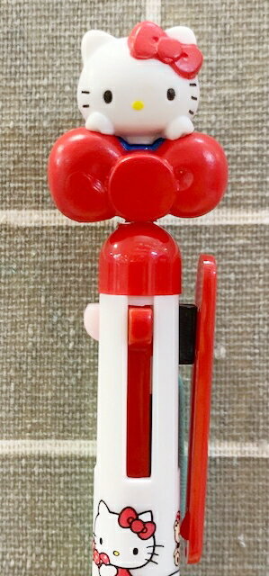 【震撼精品百貨】Hello Kitty 凱蒂貓 日本三麗鷗 KITTY 造型4C筆/4用原子筆-緞帶紅#15559 震撼日式精品百貨