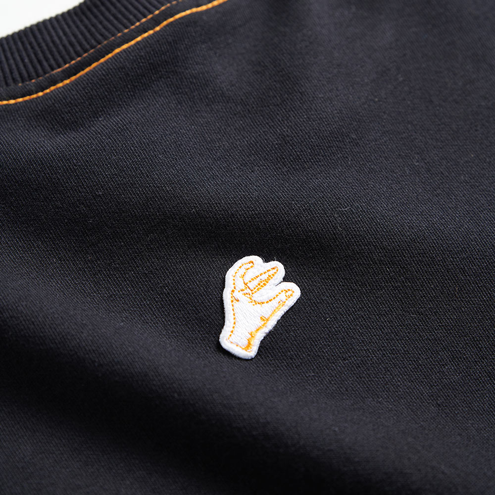 EDWIN 男款 橘標 摔角手E君摔角招式寬版長袖T恤(黑色) 4