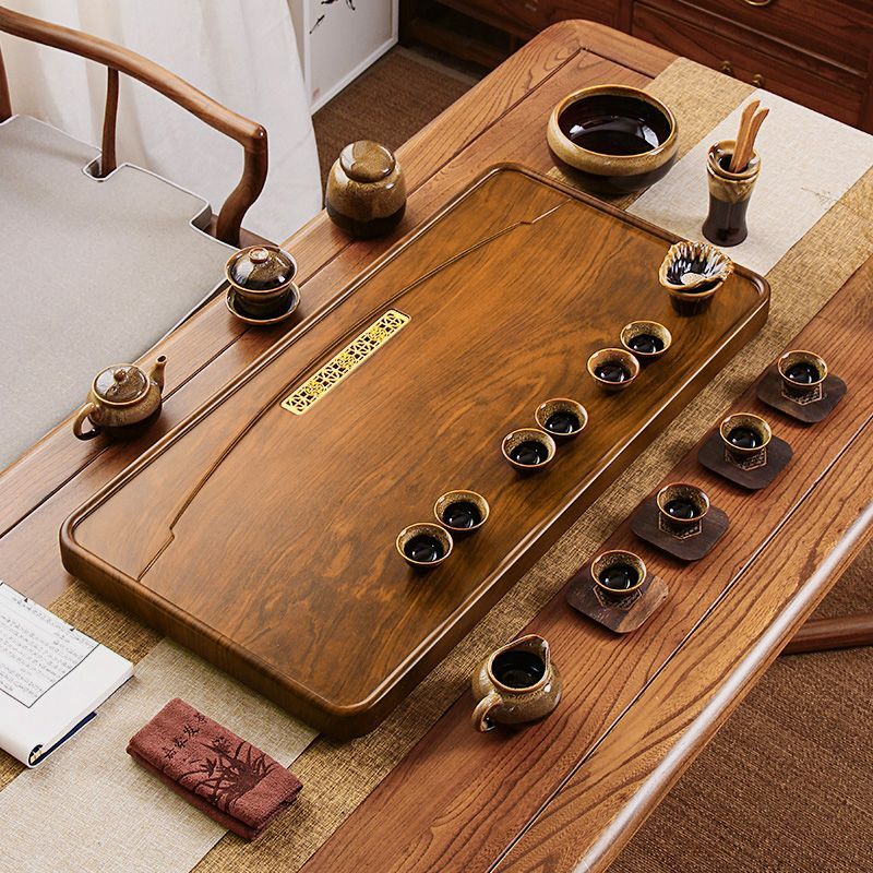 免運 開立發票 茶盤 茶具 實木茶盤家用簡約整塊排水中式功夫茶具套裝輕奢現代長方形小茶臺特惠/工廠現貨 特價出 M1123