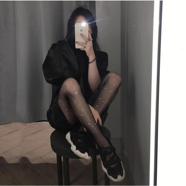 ANNAS 正韓鑽石網襪閃亮水鑽亮片絲襪褲襪打底襪網紗 簍空蕾絲性感夜店派對聖誕跨年韓國 4