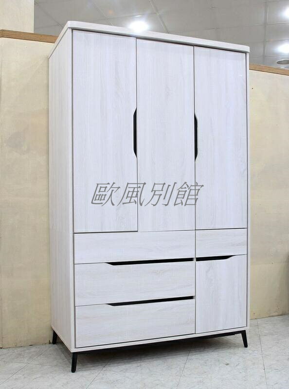 【歐風別館】德里洗白色工業風4*7尺衣櫃【北歐風~基隆至臺中免運費】