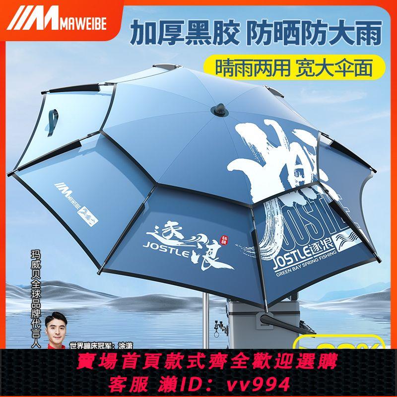 {公司貨 最低價}瑪威貝新款釣魚傘雨傘戶外垂釣專用防雨大釣傘加厚防曬防雨遮陽傘