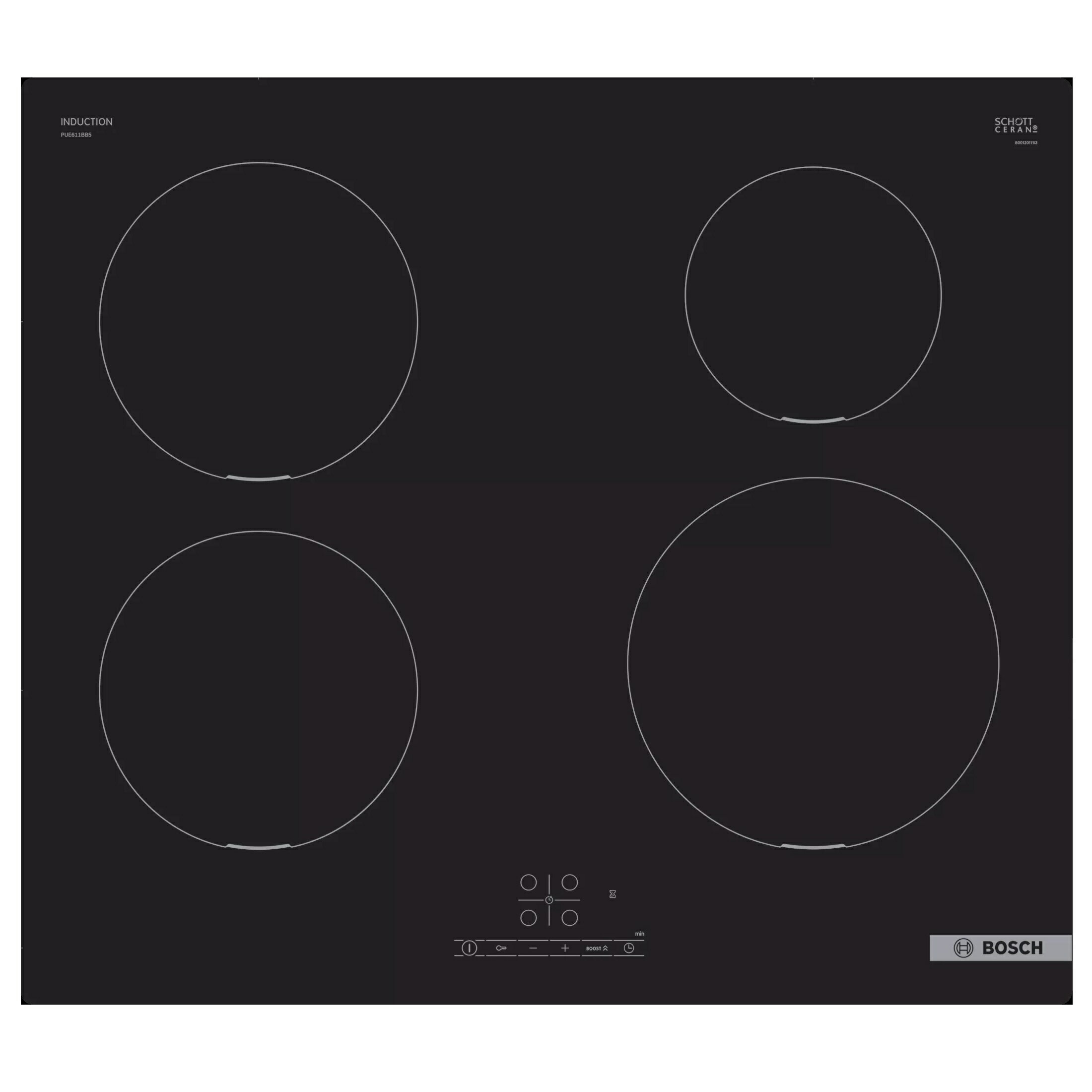 【組合優惠】BOSCH 隱藏式排油煙機DFS067A51B+ PUE611BB5E 4系列 四口感應爐(60cm) ※熱線07-7428010