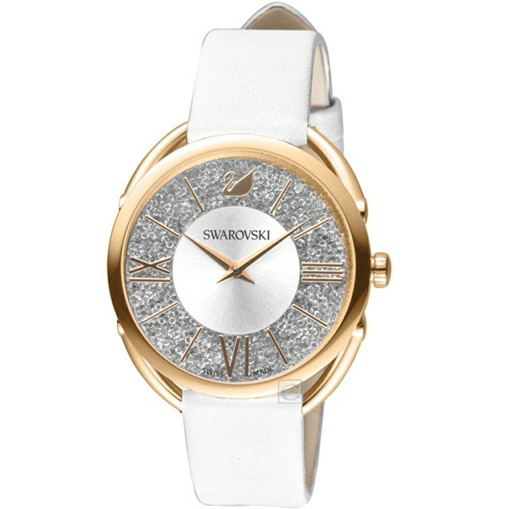 SWAROVSKI 施華洛世奇Crystalline Glam腕錶(5452459)-35mm-銀面皮革【刷卡回饋 分期0利率】【APP下單22%點數回饋】