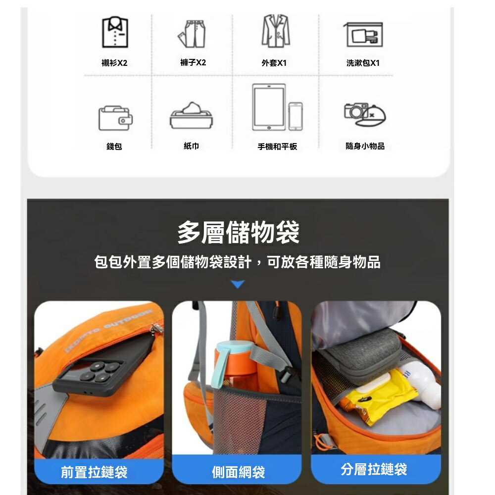 美麗大街【114051605】健行包運動包露營登山包防潑水自行車騎乘雙肩包 7