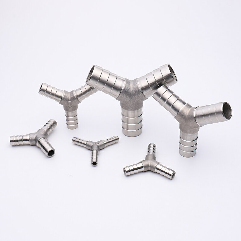 304不銹鋼Y型三通接頭皮管軟管水管人字寶塔分水器10/12/20/25/MM