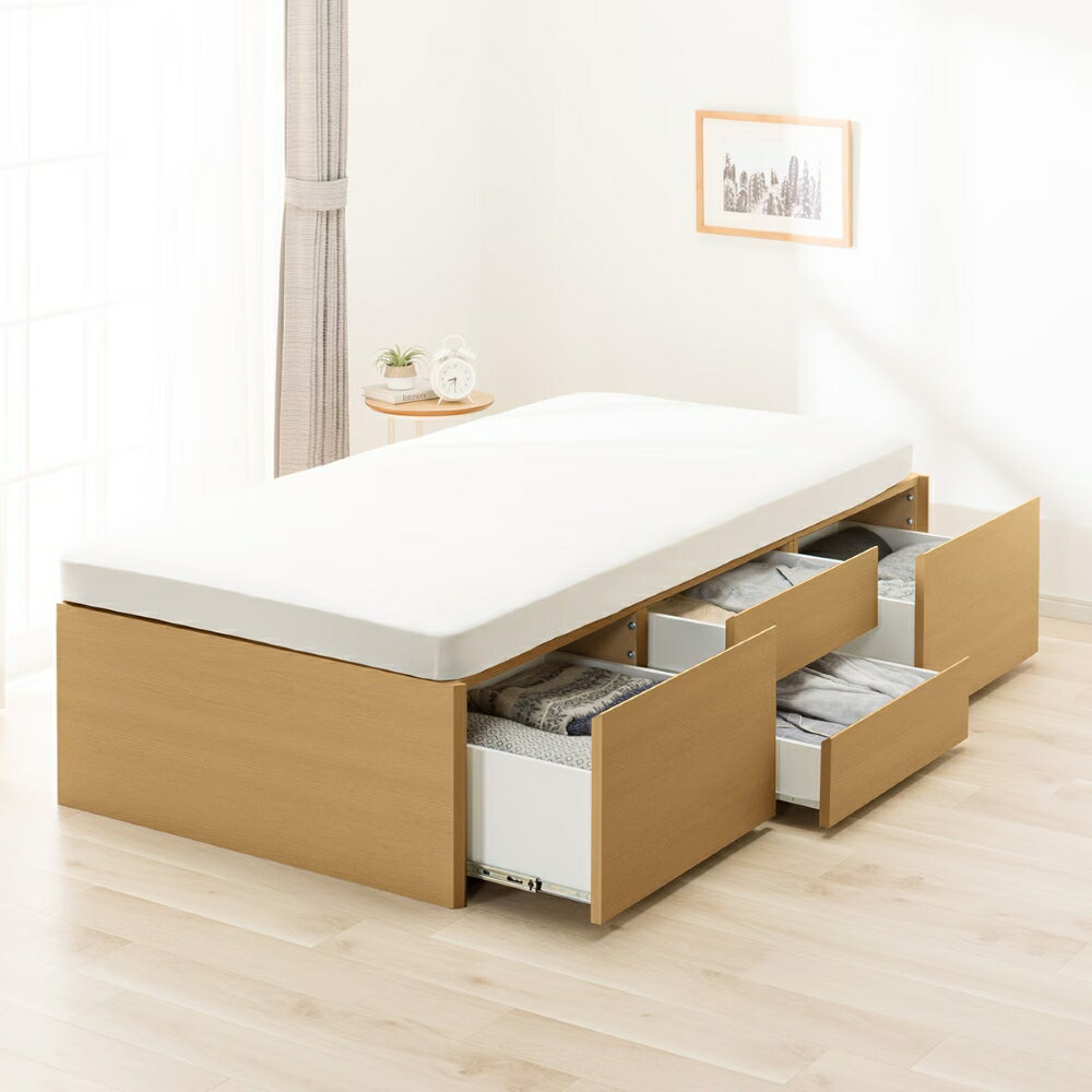 ◎單人床座 床架 無床頭 N-ZIO-HL BOX LBR 40M NITORI宜得利家居