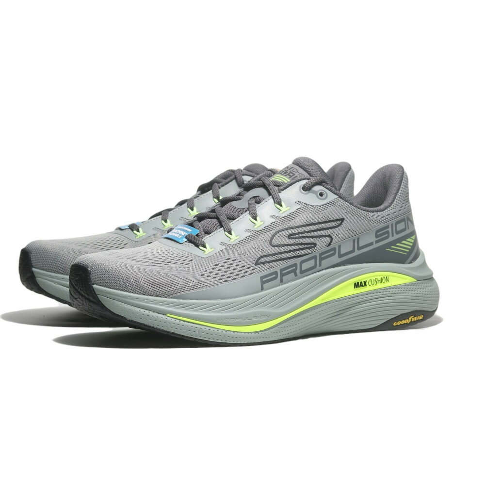 【滿千折百】SKECHERS 慢跑鞋 MAX CUSHIONING PROPULSION 灰綠 固特異 男 220509GYMT
