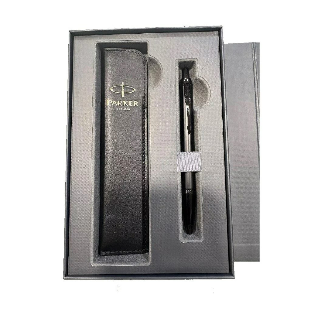 PARKER 派克 IM系列理性黑原子筆 真皮筆套禮盒