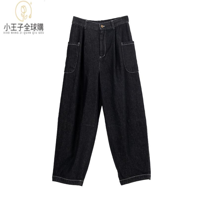 【公司現貨速發】免運 開發票 小王子女裝年早秋純棉寬松顯瘦工裝牛仔褲設計感百搭通勤工裝牛仔褲女女裝上衣 流行女裝 棉麻 早秋 日韓女裝