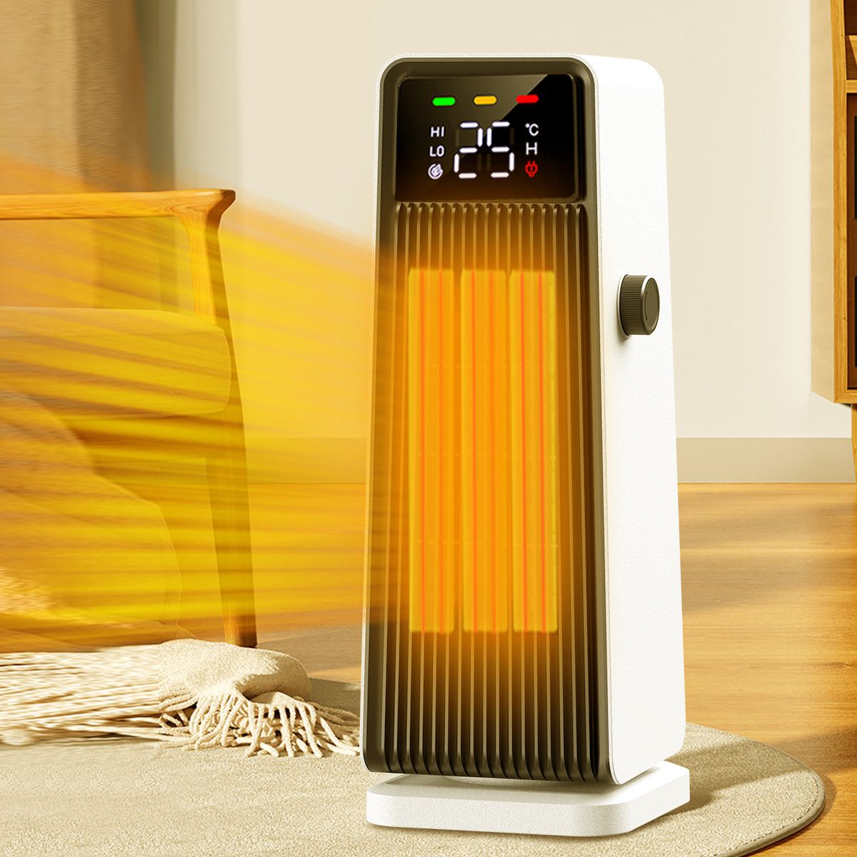 110V暖風機落地式左右搖頭取暖器冷暖家用辦公速熱電暖器美國日本