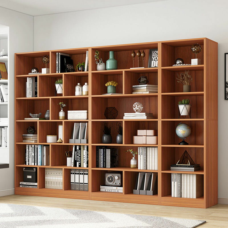 書櫃置物架學生實木色落地客廳組合書櫥書房櫃子簡約現代家用書架
