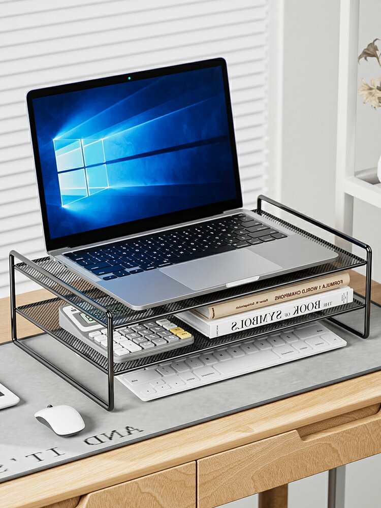 電腦顯示屏增高架筆記本散熱支架臺式屏幕底座托架書桌桌面置物架