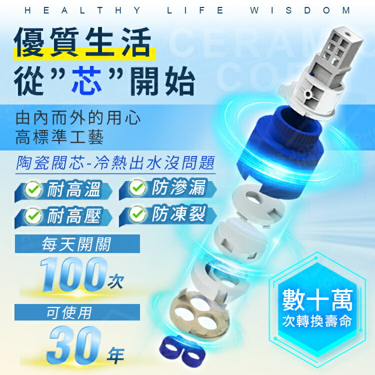 數顯溫控水龍頭 多規格 LED智能顯示屏 面盆水龍頭 廁所水龍頭 檯上水龍頭 冷熱水龍頭【ZU0105】《約翰家庭百貨 6