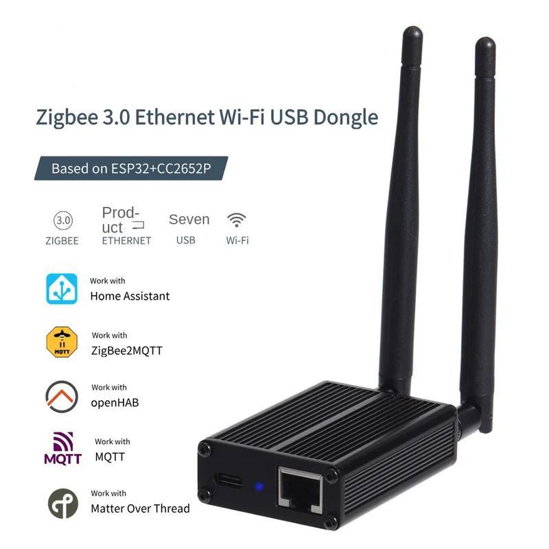 【全球優品匯】CC2652P USB Dongle支持Zigbee/Thread Hub 2mqtt HA智能WIFI閘道器