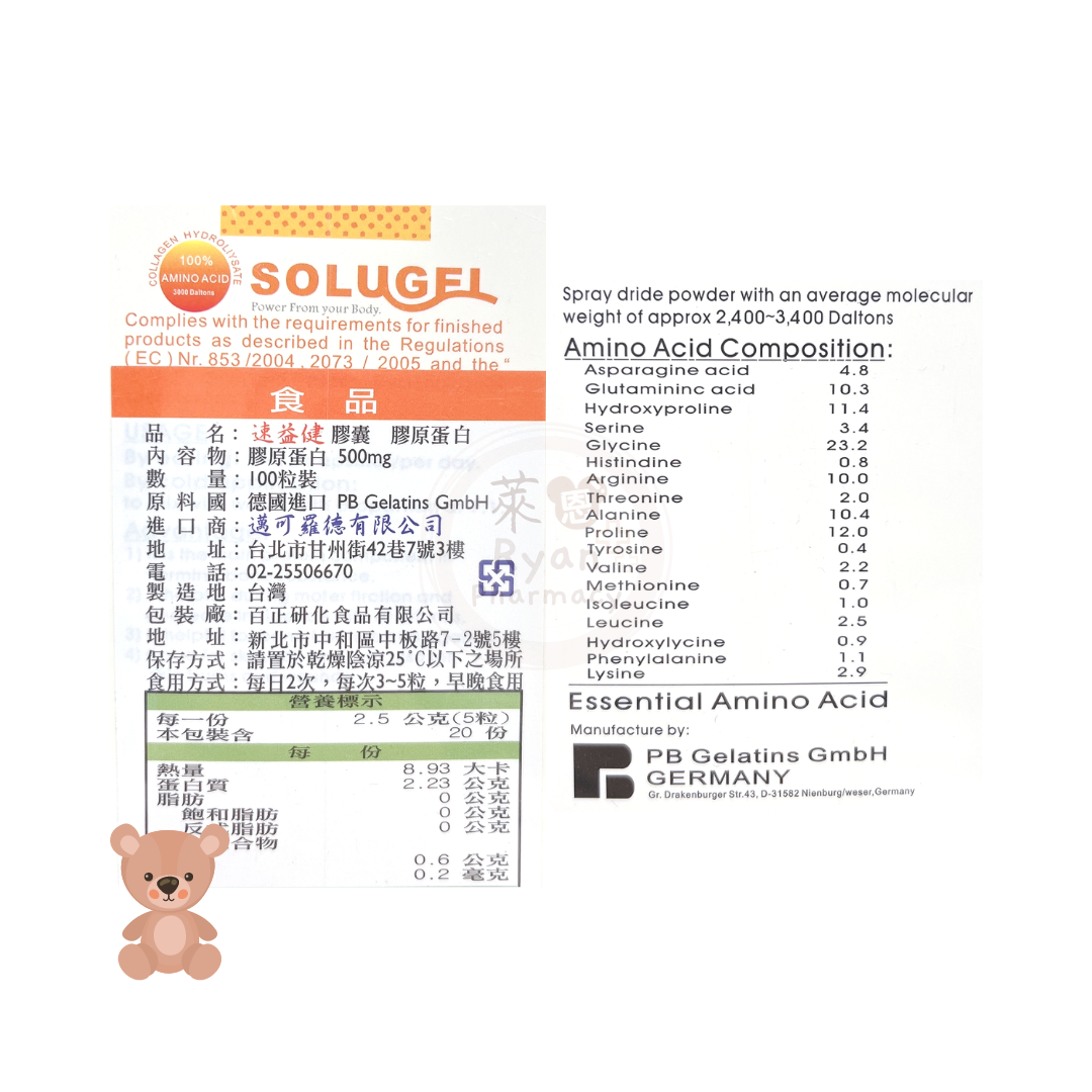 速益達膠囊 膠原蛋白 100粒/盒 德國進口台灣製造 【萊恩藥局】 5