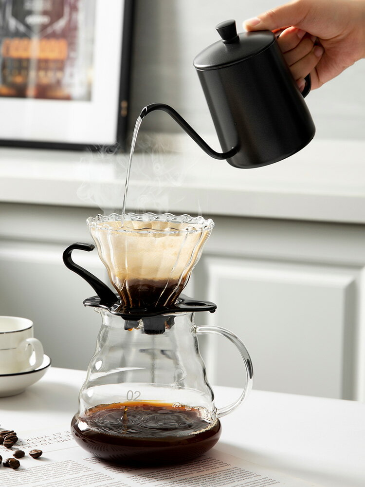 手沖咖啡壺套裝咖啡過濾杯家用咖啡沖泡器具長嘴細口壺玻璃分享壺