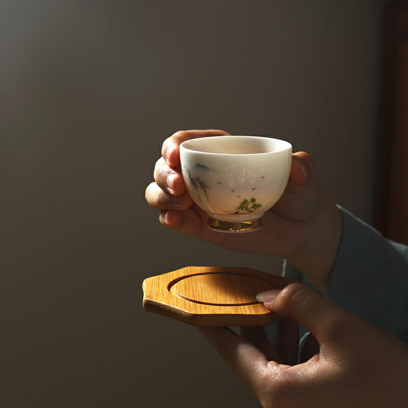 家用茶道茶杯陶瓷加厚耐高溫泡茶杯茶盞茶具配件小茶杯品茗杯套裝 3